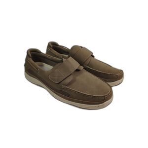 Boca Classics Men's 11W Tan Boat Deck Casual Comfort Shoes Hook Loop